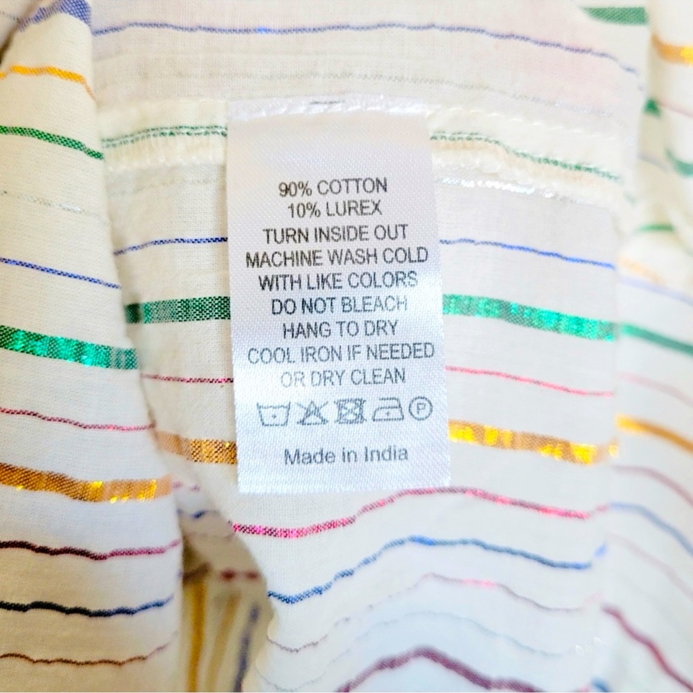 NEVER A WALLFLOWER White Metallic Striped Top - Picture 9 of 10